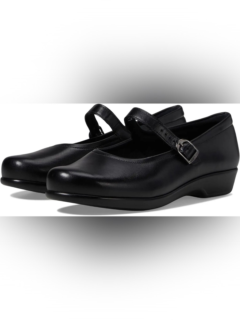 Sas maria black mary jane leather flats shoes nee in box 7 N